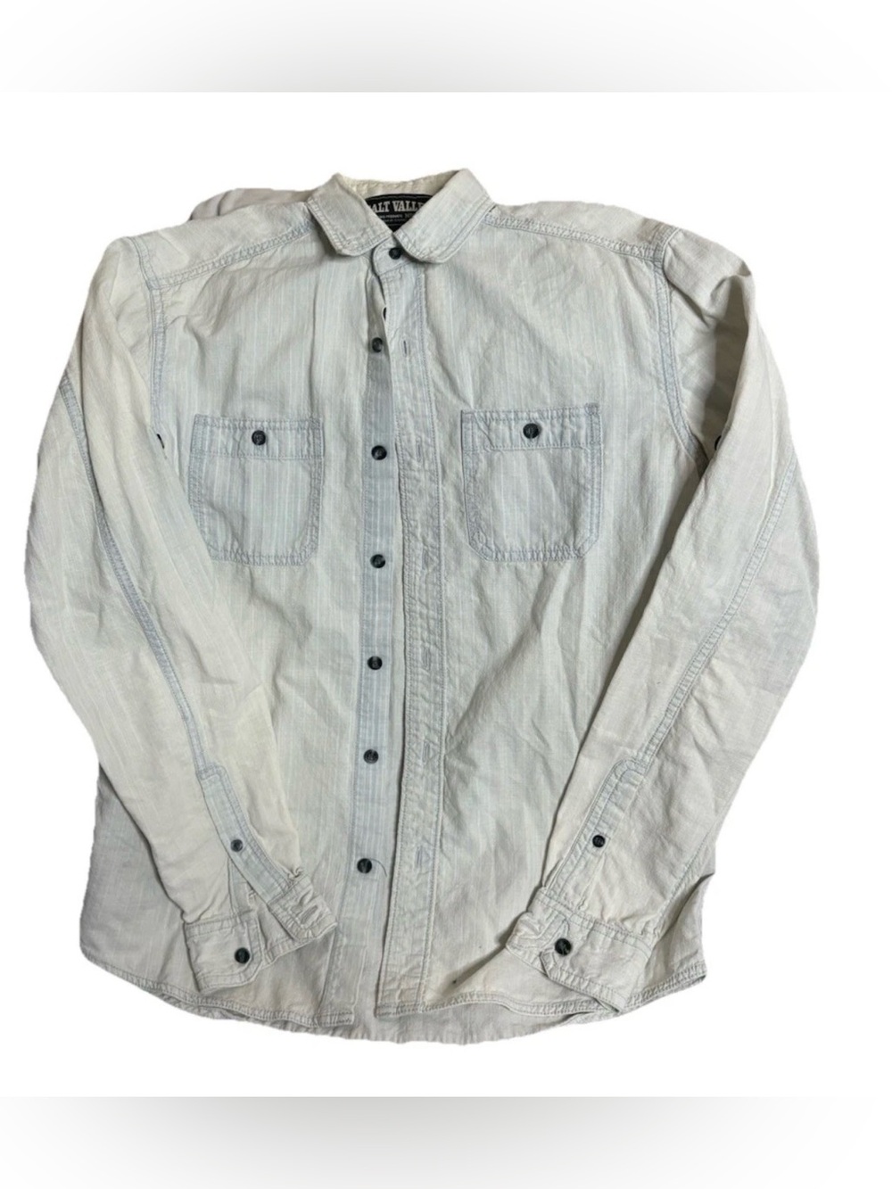 Salt Valley Western Shirt Mens S Blue Chambray Long Sleeve  Cowboy